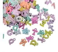 THINCAN Ornements colorés numéros de lettre magique Pendentif en plastique pour nom de mot Boucles d'oreilles Collier Bijoux Artisanat
