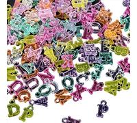 THINCAN Ornements colorés numéros de lettre magique Pendentif en plastique pour nom de mot Boucles d'oreilles Collier Bijoux Artisanat