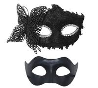THINCAN Paire de masques pour les yeux - Demi-visage - Mascarade - Accessoire pour hommes et femmes - Halloween - Mariage - Bal de fin d'année