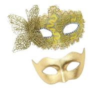 THINCAN Paire de masques pour les yeux - Demi-visage - Mascarade - Accessoire pour hommes et femmes - Halloween - Mariage - Bal de fin d'année