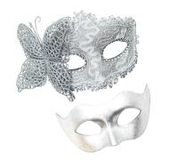 THINCAN Paire de masques pour les yeux - Demi-visage - Mascarade - Accessoire pour hommes et femmes - Halloween - Mariage - Bal de fin d'année