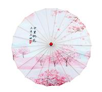 THINCAN Parasole oriental élégant avec cadre en bambou Parapluie en papier huilé pour mariage, Demi-sang, taille unique