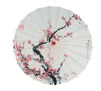 THINCAN Parasole oriental élégant avec cadre en bambou Parapluie en papier huilé pour mariage, g, taille unique