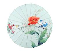 THINCAN Parasole oriental élégant avec cadre en bambou Parapluie en papier huilé pour mariage, h, taille unique