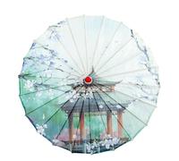 THINCAN Parasole oriental élégant avec cadre en bambou Parapluie en papier huilé pour mariage, NN, taille unique