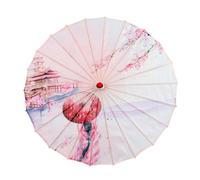 THINCAN Parasole oriental élégant avec cadre en bambou Parapluie en papier huilé pour mariage, p, taille unique