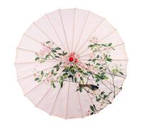 THINCAN Parasole oriental élégant avec cadre en bambou Parapluie en papier huilé pour mariage, S, taille unique