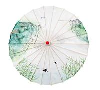 THINCAN Parasole oriental élégant avec cadre en bambou Parapluie en papier huilé pour mariage, t, taille unique