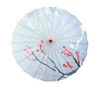 THINCAN Parasole oriental élégant avec cadre en bambou Parapluie en papier huilé pour mariage, x, taille unique