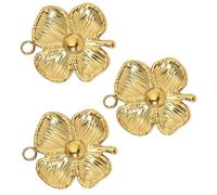 THINCAN Pendentif en forme de fleur en acier inoxydable Boucles d'oreilles à breloques Décoration Plaqué or Designs pour bijoux Accessoires Or 3 pièces