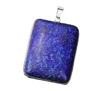THINCAN Pendentif en véritable pierre de lapis-lazuli - Accessoires en forme de goutte d'eau - Rectangle - Pendentif en forme de cœur - Pour boucles d'oreilles faites à la main - Bijoux en
