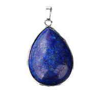 THINCAN Pendentif en véritable pierre de lapis-lazuli - Accessoires en forme de goutte d'eau - Rectangle - Pendentif en forme de cœur - Pour boucles d'oreilles faites à la main - Bijoux en