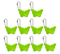THINCAN Pendentif porte-clés portable réfléchissant en forme de voiture papillon - Lot de 10 pendentifs en PVC solide et imperméable - Accessoires sûrs - Accessoires de voiture de mode