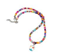 THINCAN Perles colorées Pendentif Gâteau Mignon Collier en Résine de Cou Chaîne Clavicilique Ajdustable pour Femmes Filles Bijoux faits main