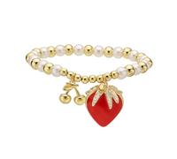 THINCAN Petit bracelet de fruits Bijoux délicats à la main Bracelet élastique Accessoires mignons Structure en cuivre Convient pour un événement spécial Thème fruité unique, taille unique, Comme
