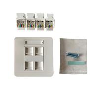 THINCAN Plaque murale réseau 4 ports RJ45 avec prise Internet Cat6 femelle à femelle Connecteur LAN sans outil