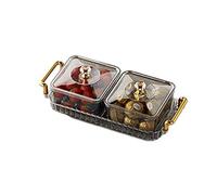 THINCAN Plats de service divisés 2/4/6 grilles avec couvercle, plateau à fruits, plateau à apéritif, boîte de rangement alimentaire, assiette pour les fêtes de mariage, les vacances
