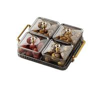 THINCAN Plats de service divisés 2/4/6 grilles avec couvercle, plateau à fruits, plateau à apéritif, boîte de rangement alimentaire, assiette pour les fêtes de mariage, les vacances