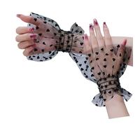 THINCAN Poignet en forme de cœur pour ongles Photographie Tissu respirant Élasticité Manchettes Accessoires de mode Couvre-bras en dentelle noire pour studio d'ongles, Noir , taille unique