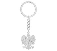 THINCAN Porte-clés Aigle Pologne pour hommes et femmes en acier titane pendentif porte-clés cadeau vintage bijoux amulette décor sac à dos