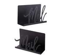 THINCAN Porte-lettres simple en métal noir élégant organisateur de courrier avec un design artistique pour un stockage efficace du bureau