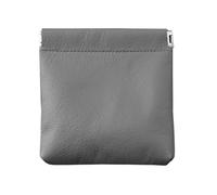 THINCAN Portefeuille pratique en cuir PU avec fermeture à ressort en métal Sac de rangement élégant Porte-cartes compact pour hommes Portefeuille en cuir, gris, Beauté de masse