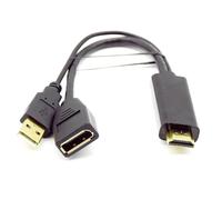 THINCAN Pour câble adaptateur HDTV vers DisplayPort 4K @ 60 Hz Vidéo supérieure avec port d'alimentation USB Améliore l'expérience de jeu