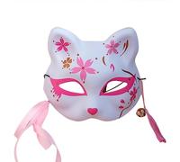 THINCAN Pour masque de chat japonais pour chat Natsume Book of Foxes Demi-masque drôle Halloween Cosplay Party
