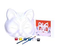 THINCAN Renards Masque Visage Halloween Cosplay Masque Visage Mascarade Couverture Visage Chat Peint à la Main Couverture Visage Non Peint Couverture Visage