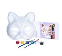 THINCAN Renards Masque Visage Halloween Cosplay Masque Visage Mascarade Couverture Visage Chat Peint à la Main Couverture Visage Non Peint Couverture Visage