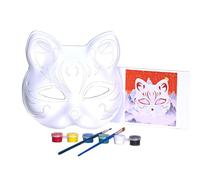 THINCAN Renards Masque Visage Halloween Cosplay Masque Visage Mascarade Couverture Visage Chat Peint à la Main Couverture Visage Non Peint Couverture Visage