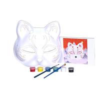 THINCAN Renards Masque Visage Halloween Cosplay Masque Visage Mascarade Couverture Visage Chat Peint à la Main Couverture Visage Non Peint Couverture Visage