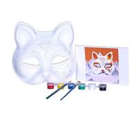 THINCAN Renards Masque Visage Halloween Cosplay Masque Visage Mascarade Couverture Visage Chat Peint à la Main Couverture Visage Non Peint Couverture Visage