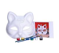 THINCAN Renards Masque Visage Halloween Cosplay Masque Visage Mascarade Couverture Visage Chat Peint à la Main Couverture Visage Non Peint Couverture Visage