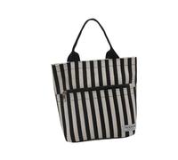 THINCAN Sac à main en toile rayé tendance - Léger et spacieux - Pour le shopping et un événement social - Porte-monnaie en toile, Noir