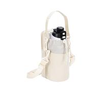 THINCAN Sac de cantine isolé multi-usage avec passant de ceinture réglable et rangement pour smartphone pour trekking voyage porte-bouteille d'eau isolé avec sangle, beige
