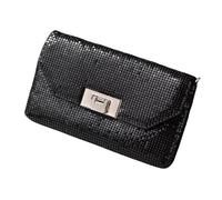 THINCAN Sac de soirée tendance en aluminium noir pour les femmes modernes qui recherchent des styles et une doublure douce de haute qualité protègent les effets personnels de mariage, Noir