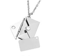 THINCAN Saint Valentin Love You Secret Hidden Message Pendentif Collier Acier Inoxydable Peut Ouvrir Le Étui Cadre Photo