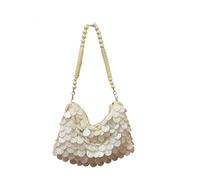 THINCAN Shimmering Scale Sac tressé avec sangle amovible Mode avant-bras Portefeuille pour bal de fin d'année, soirée, événement, scintillement, banquet, sac à bandoulière