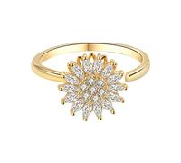 THINCAN Spinner en relief réglable design ouvert bijou pour femme argent 925 or cadeau réglable pour femme, comme décrit