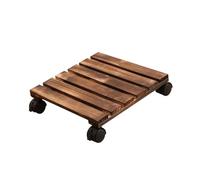 THINCAN Support de fleurs mobile épais en bois massif - Support de fleurs - Pots - Plateau à roulettes - Support de base avec roues - Rouleau de plantes d'extérieur