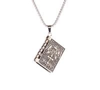 THINCAN Symbole croisé Chaîne de clavicule Collier Religieux Foi Bible Pendentif Collier Pull Chaîne Bijoux Religieux Lame Charme