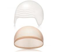 THINCAN Têtes chauves Faux Cuir chevelu Halloween Cosplay Accessoires de costume Chauve pour Adultes Enfants Perruques Casquettes avec filet à cheveux pour femmes Halloween
