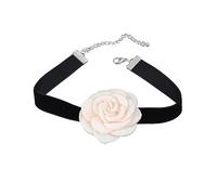 THINCAN Tissu Grosses fleurs Chaîne de fusion arrière et pull d'hiver Collocation Chaîne de cou délicate