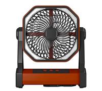 THINCAN Ventilateur de camping 2 en 1 avec lanterne LED 4 vitesses Ventilateur de bureau pour les pannes de courant, ouragan, réglable