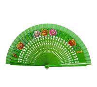 THINCAN Ventilateur pliable Peinture florale double face Délicat fan d'art facile à transporter pour les peintures traditionnelles du cadeau de fête sur scène