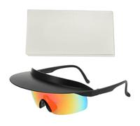 THINCAN Visière fixée aux lunettes de soleil ombre coupe-vent avec lunettes de soleil de vélo, Cadre noir et film rouge, taille unique