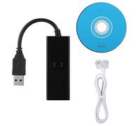 Thincol Modem Data Modem USB 2.0 56K Data Fax Modem Externe Compatible Win7 / 8/10 / XP avec CD Driver et Câble Téléphone Noir