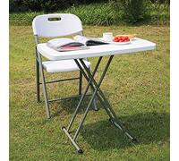 THINFAR Petite Table Rectangulaire Pliante, Table Pliante Réglable, Table D'appoint Pouvant être Relevée et Abaissée, 75 * 50 * 50/62/74cm