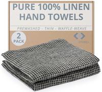 Thing Stories Lot de 2 torchons de Cuisine 100% Lin à Tissage gaufré - Doux et légers - Lavages à la Pierre - 33 x 73,7 cm - Séchage Rapide - Linge de Cuisine - Linge de Cuisine